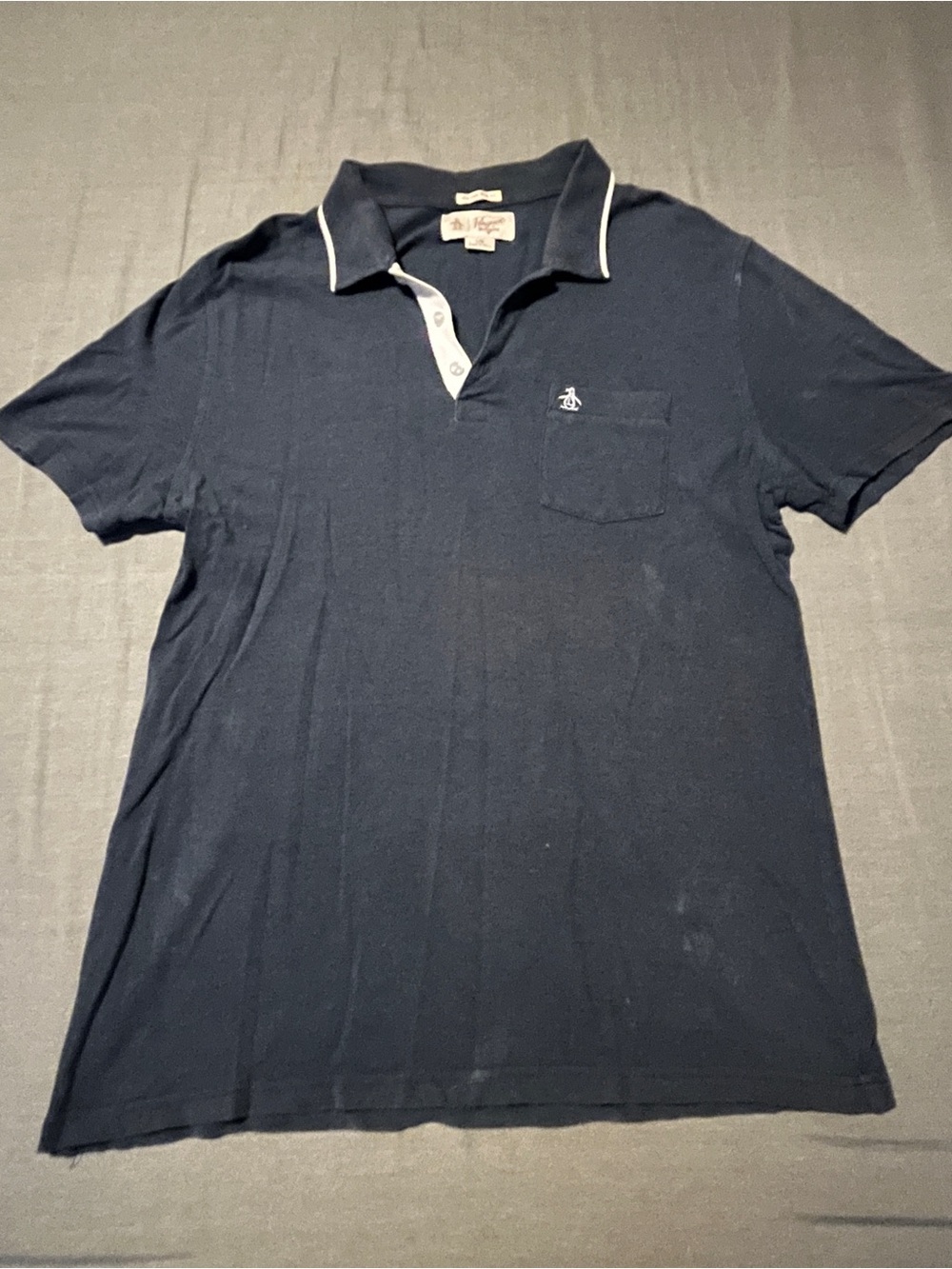 Original Penguin Navy Polo with White Trim
